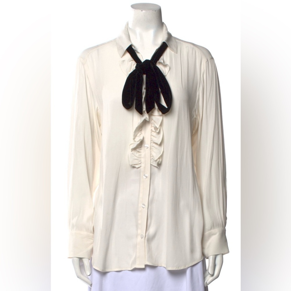Smythe Ivory Blouse with Black Bow
